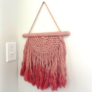 Hombre pink macrame wall hanging